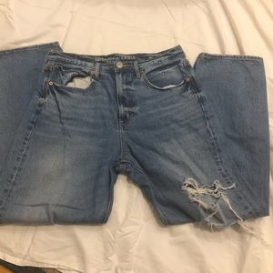 American Eagle blue ribbed skinny jeans